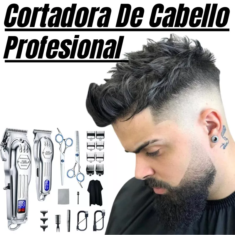 Maquina de Cortar Pelo Hombre Profesional, 3 in 1 Kit de Corte de Pelo de  Peluquero Inalámbrico, Impermeable Maquinilla Cortar Pelo con 4 Peines Guía  : : Belleza