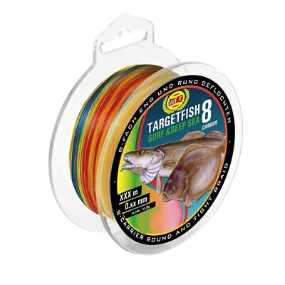 (0,08 /1m) WFT Target Fish 8 Surf Deep Sea mulitcolor 300m 0,30mm geflochtene Sc