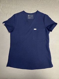 Figs Technical Collection Womens Scrubs Size XS Blue Front Chest Pocket 1281