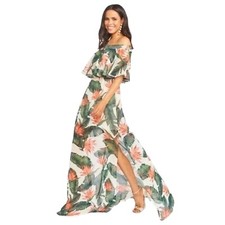 Show Me Your Mumu Hacienda Maxi Dress Off Shoulder Paradise Found Sz Small NEW
