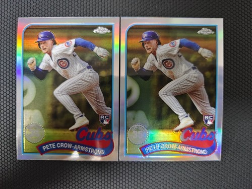 2024 Topps Chrome Baseball Refractor RC Lot Pete Crow-Armstrong X2 Chicago Cubs