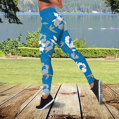 Detroit Lions Team Football Leggings, Detroit Lions Flower Sport Leggings, Detroit Lions Game Day Football Leggings