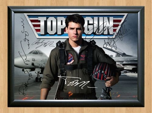 top gun full cast tom cruise signed autographed a4 poster print