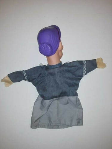 3 marionetas vintage con cuerpo de tela con cabeza de goma, rey, anciana, niña - Imagen 5 de 11