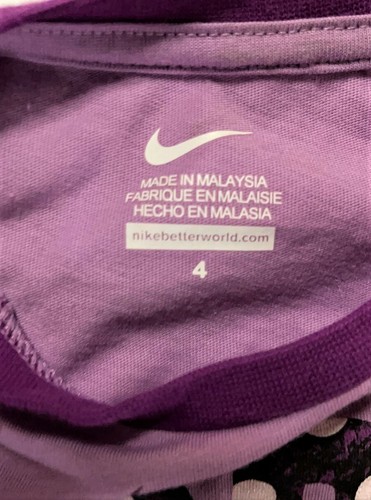 Nike Girl's Born Fierce Graphic Long-Sleeve T-Shirt, Violet Shock, Size 4 - Picture 3 of 4