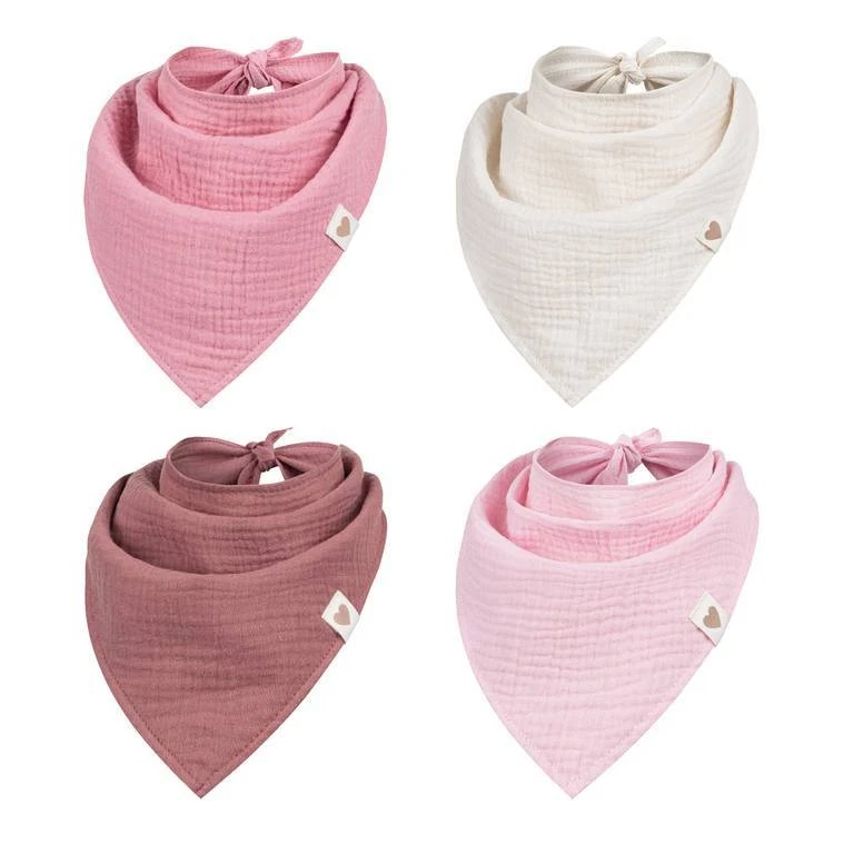 Foulard da collo foulard triangolare fazzoletto da legatura foulard tinta unita ragazza ragazzo bambino mussola - Immagine 2 di 4