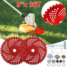 2 Pack 9"x 36 Teeth Carbide Tipped Blade kit for Brush Cutter Trimmer Weed Eater