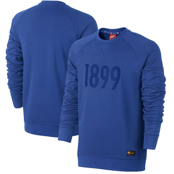 F様オーダー Nike Men's FC Barcelona Fleece Crew Neck Blue Sweater SZ Medium