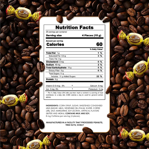 Café Delight Sabor Café Sin Gluten, Granel y Delicioso Caramelo Duro (4 Libras) - Imagen 12 de 12