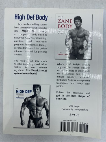 High Def Body By Frank Zane Signed Some Highlights - VERY GOOD - Picture 2 of 13