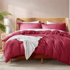 King Duvet Cover Set 104x90 4 Piece Burgundy Red With Comforter Nestl Insert