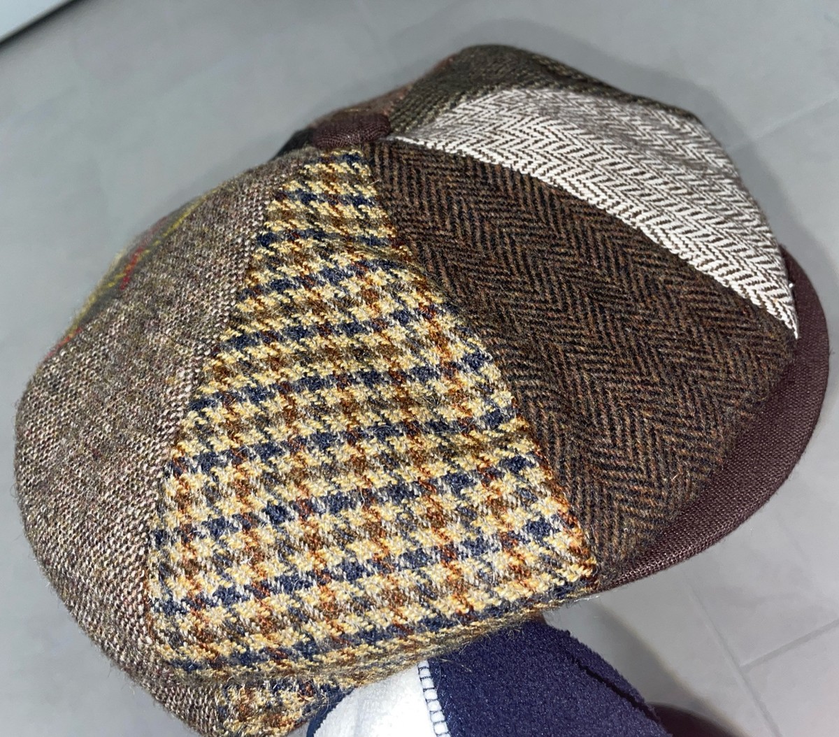 Multicolored Patchwork 8 Panel Applejack/ Newsboy Cap USA L  display picture 1