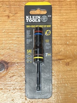 Klein Tools 651QS Quad-4 Deep-Well Heavy-Duty Impact Flip Socket, SAE