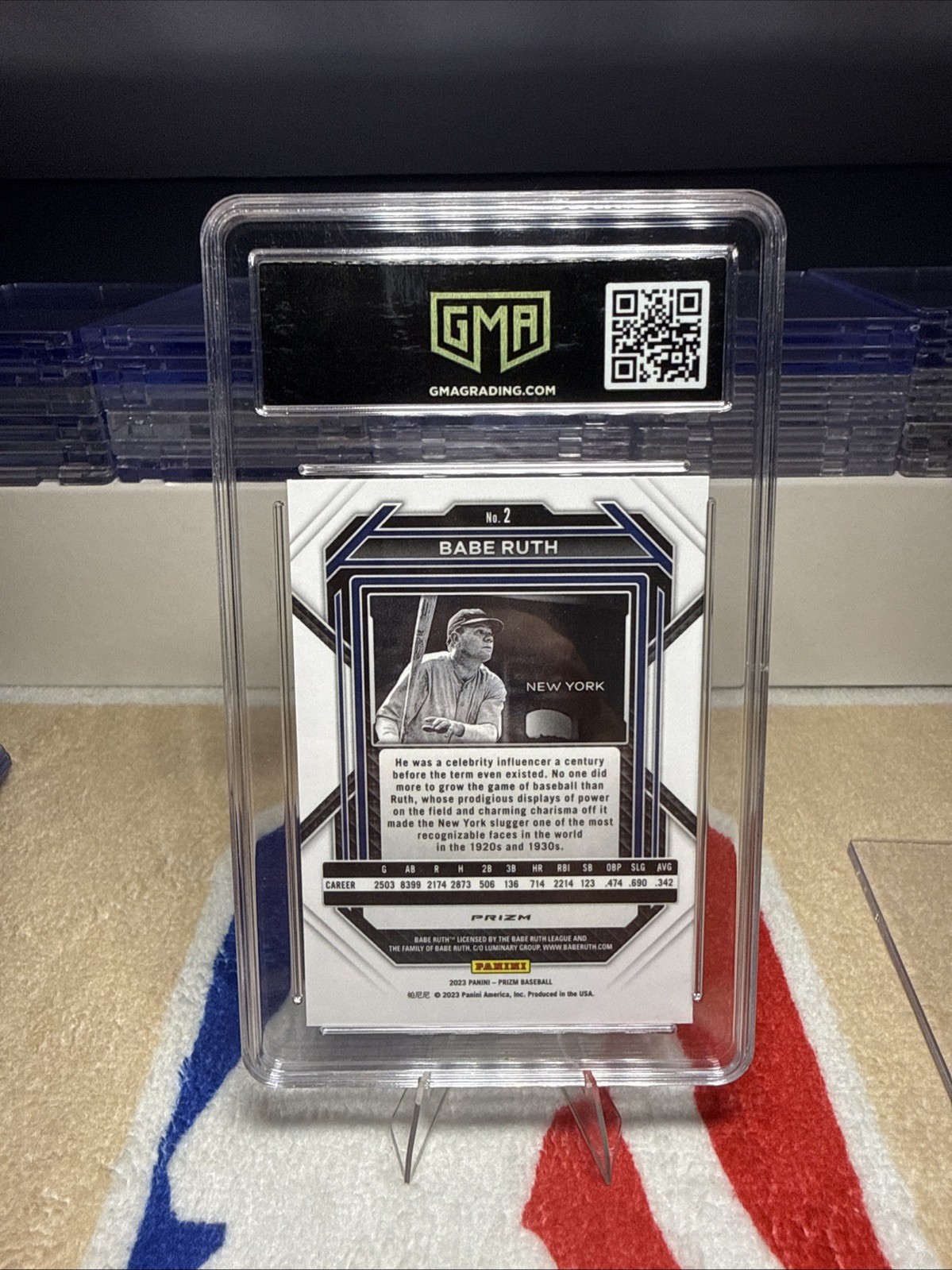 2023 Panini Prizm - Babe Ruth Silver Prizm #2 GMA 10 Gem Mint Yankees view 3