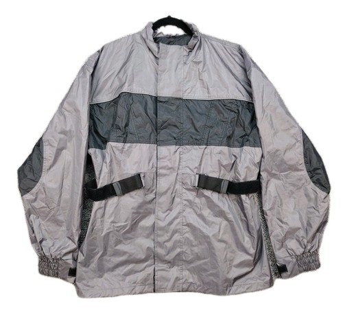 Hot Leather Brand- Waterproof Rain Suit Mens XL Motorcycle Gear Gray/Black