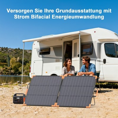 100W Bifacial Solarpanel Black Solarmodul für ECOFLOW DELTA 3 Classic kraftwerk