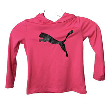 Puma Active Pullover Pink Girl  s Sweater Front Pocket Hooded Size 3/4 Toddler