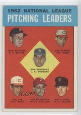 1963 Topps League Leaders Jack Sanford Bob Purkey Don Drysdale Art Mahaffey b0n