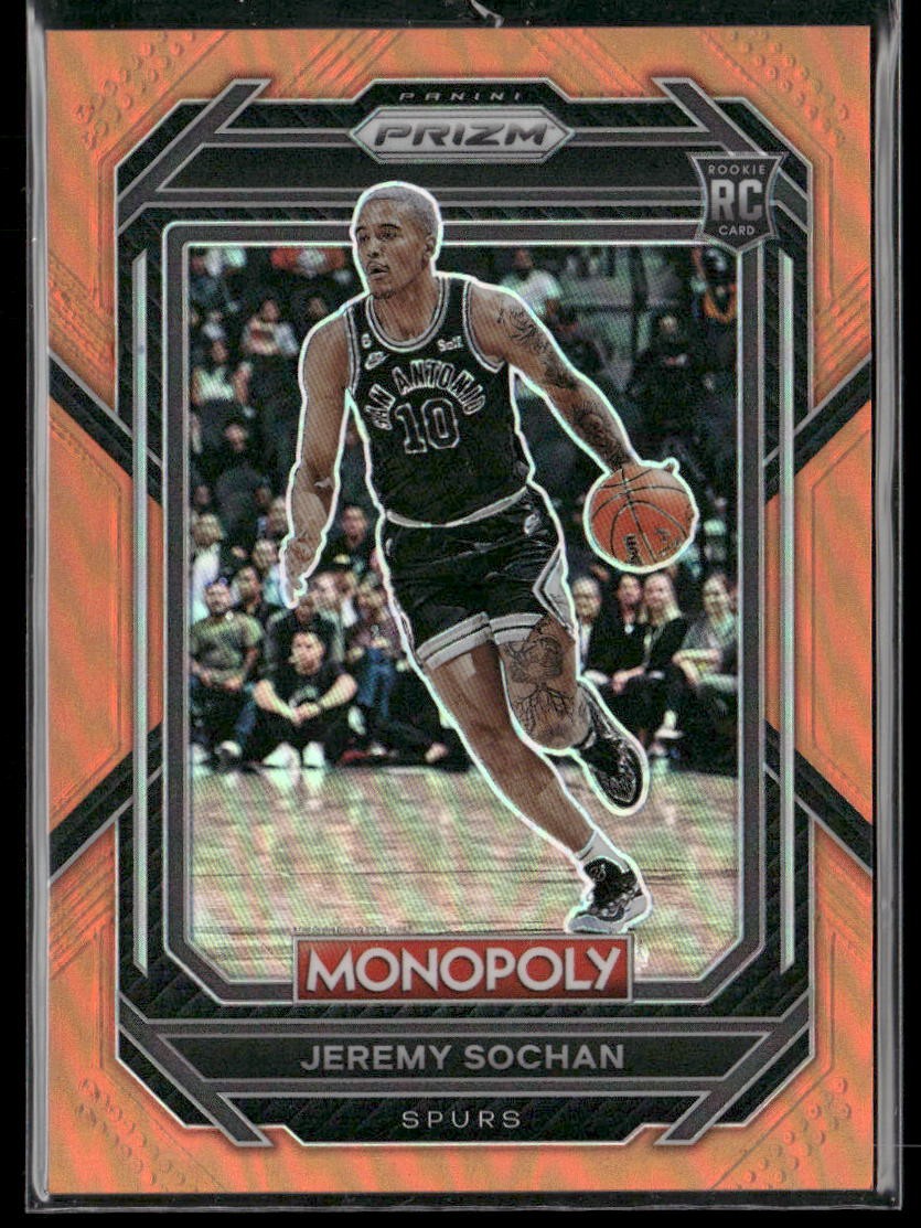 2022-23 Panini Prizm Monopoly #80 Jeremy Sochan Orange #/124