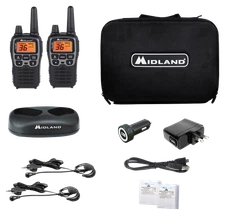 Midland T77VP5 X-Talker 38-Mile 2-Way Radios with Charger & Accessories in Black
