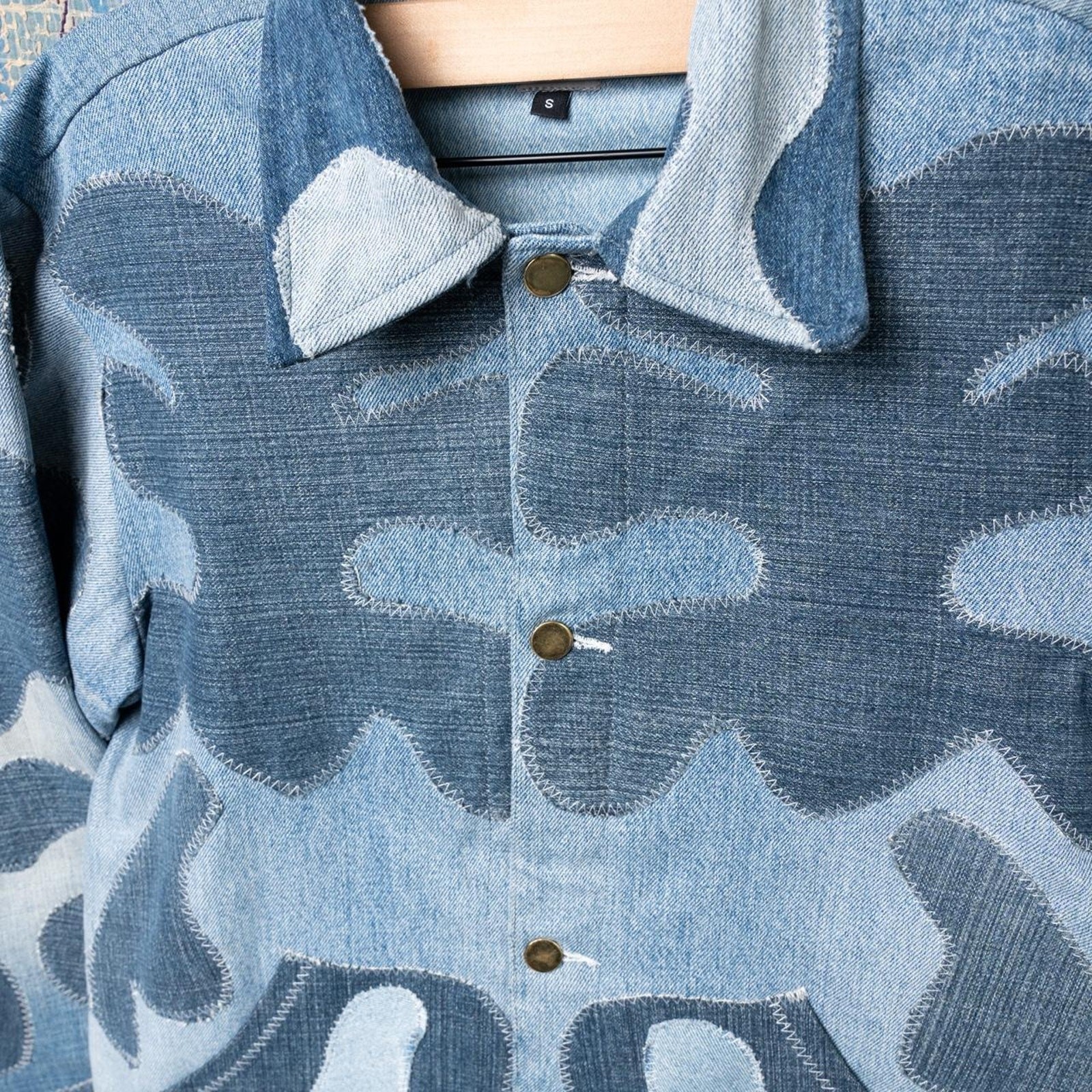 Custom upcycled patchwork denim jacket - image 4