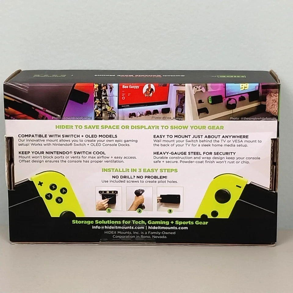 HIDEit Mounts Nintendo Switch Console Dock Wall Mount New in Box - Image 3 of 4