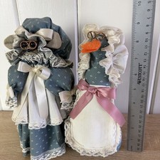 Vintage Handmade Felt Mouse Goose Pin Cushion Large Grandma Country 80s Farm