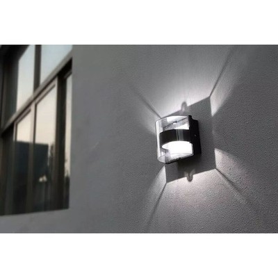 Eco-Light LED Außenleuchte Wandlampe Anthrazit Delta Up & Down IP44 6W Warmweiß