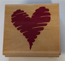 Wood/Rubber Stamp "Scribble Heart" Valentines, Love,