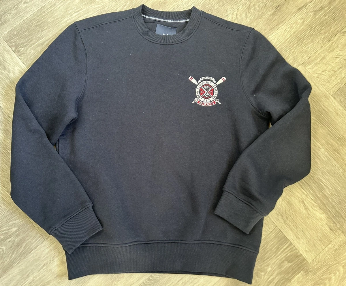 Sweat-shirt Homme Crew Clothing Co Bleu, 1/4 Zip, Taille L - Très Bon état