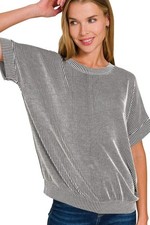 Zenana Corded Rib Short Sleeve T-Shirt