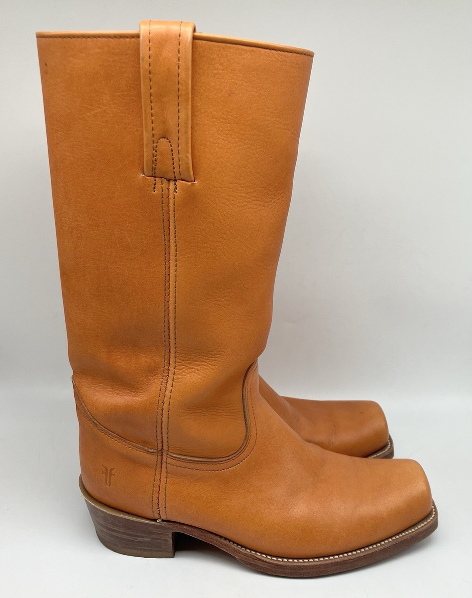 Vintage Frye Banana Campus Boots Sunrise Orange Size 9.5 D