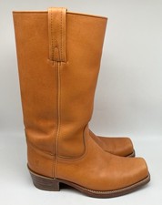 Vintage Frye Banana Campus Boots Sunrise Orange Size 9.5 D Leather USA