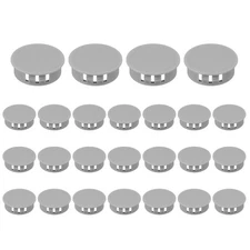 25 Pcs 28mm/1-1/8" Plastic Hole Plugs, Flush Type Round Plug Grey