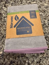 Norwex Envirocloth Gray with Purple Edge Cleaning Cloth BacLock Brand New