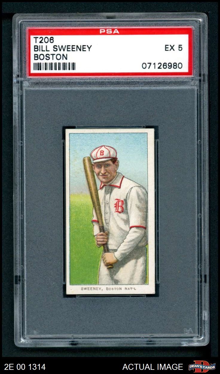 1909 T206 Bill Sweeney Boston Braves PSA 5 - EX
