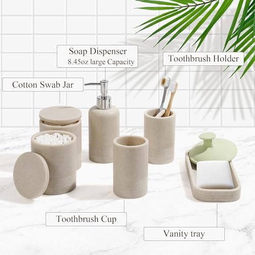 Bathroom Accessories Set, 6-Piece Bathroom Accessory Set, Toothbrush Holders - 第 7/7 張圖片