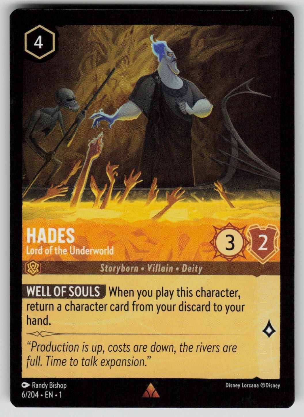 Hades - Lord of the Underworld R The First Chapter 6/204 Lorcana TCG Near Mint
