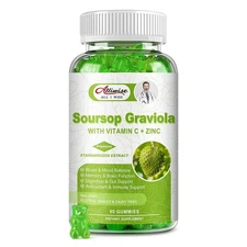 Alliwise Soursop Graviola Vitamin C + Zinc - 60 Gummies Exp 01/26 FAST SHIPPING