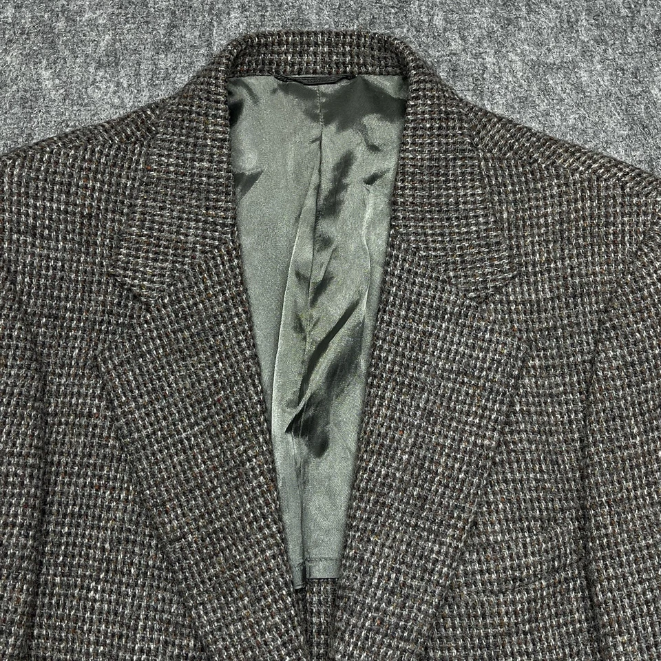 Harris Tweed x Stafford 男式 38R 开衫人字形羊毛格子运动外套美国 — 第 3/4 张图片