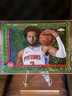 2025-26 Topps Chrome Cade Cunningham #88 Image Variation Green 2/99 Jersey Match