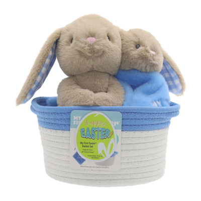 My First Easter Basket Set, Blue and White, 3 Pieces, Easter by Way To Celebrate