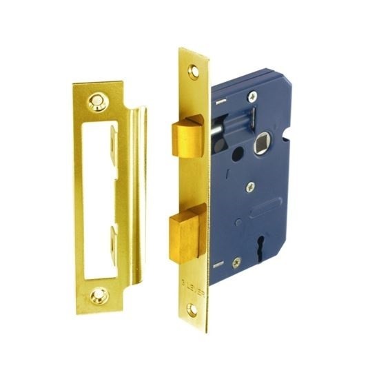 10x Securit 3 Lever Brass Plated Sash Lock With 2 Keys 75mm (7.48/Unit Free P&P)