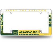 Arkansas Tech License Plate Jerry The Bullsog12”x6” Chrome for Car/Truck/SUV