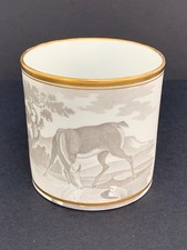 Antique Spode Bat Print Deer Coffee Can Cup - No Chips Cracks or Saucer