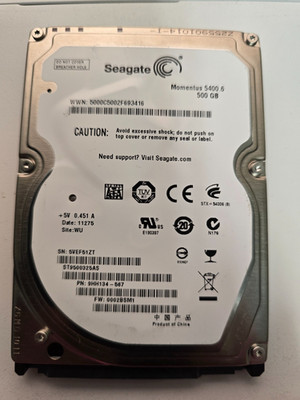Seagate Momentus 5400.6 ST9500325AS 500GB 2.5'' SATA Laptop HDD - Caution SMART