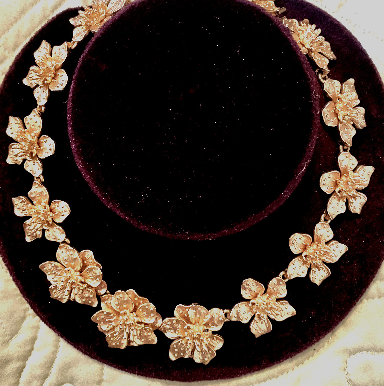 KENNETH J. LANE 22k Gold Plated Choker Necklace D… - image 1