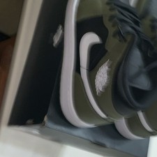 Jordan Air Jordan 1 Mid Black/White-Medium Olive-Sail DQ8426-092 Leather Mid Top
