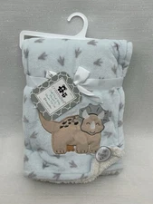 Cribmates Dinosaurs Baby Blanket Dino Lovey Triceratops Security Sherpa Boys NEW