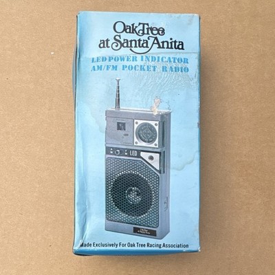 Oak Tree at Santa Anita LP 10 AM/FM Silver Pocket Radio LED Power Indicator
